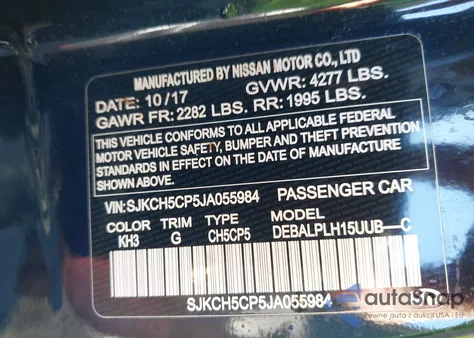 2018 Infiniti Qx30 from USA, damaged, VIN SJKCH5CP5JA055984